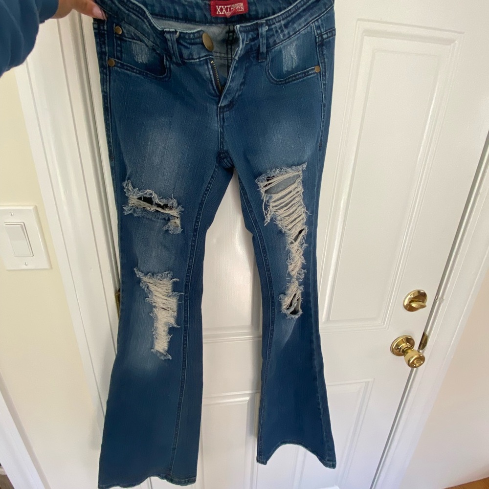 Denim bell bottom jeans